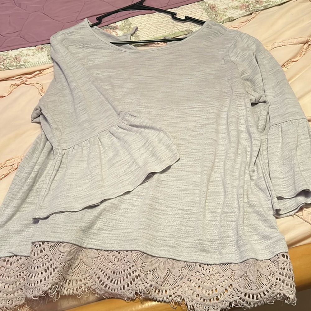 LC Lauren Conrad size XL gray blouse